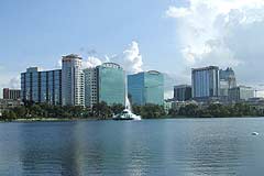 The Orlando waterfront and skyline